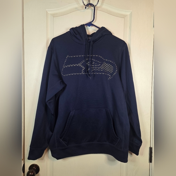 Nike Other - Seattle Seahawks Nike Therma Fit Pullover Hoodie Sweatshirt Mens S Blue Fleece
